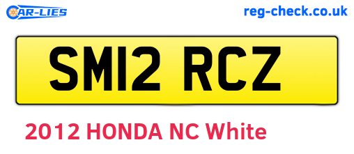 SM12RCZ are the vehicle registration plates.