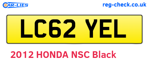 LC62YEL are the vehicle registration plates.