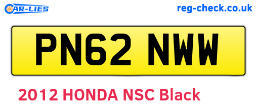 PN62NWW are the vehicle registration plates.