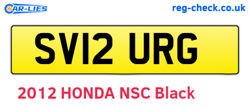 SV12URG are the vehicle registration plates.