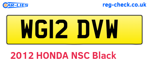 WG12DVW are the vehicle registration plates.