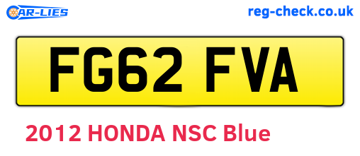 FG62FVA are the vehicle registration plates.
