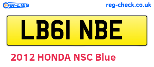LB61NBE are the vehicle registration plates.