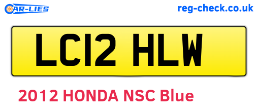 LC12HLW are the vehicle registration plates.
