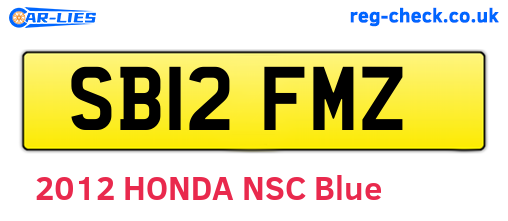 SB12FMZ are the vehicle registration plates.