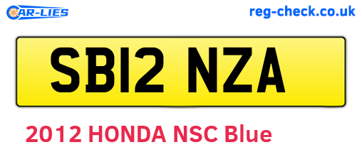 SB12NZA are the vehicle registration plates.