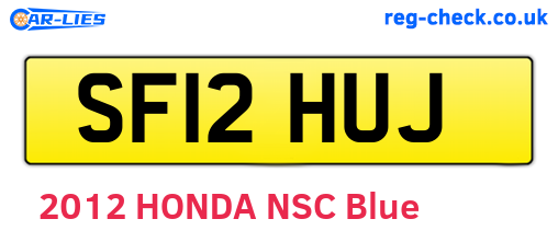SF12HUJ are the vehicle registration plates.