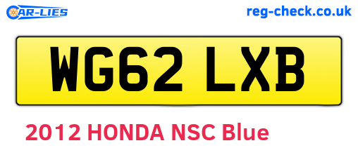 WG62LXB are the vehicle registration plates.