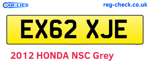 EX62XJE are the vehicle registration plates.