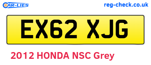 EX62XJG are the vehicle registration plates.