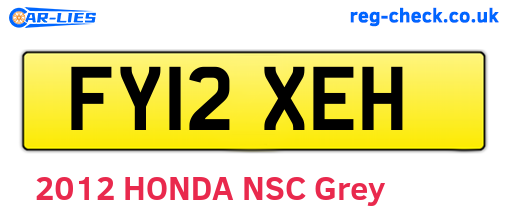 FY12XEH are the vehicle registration plates.