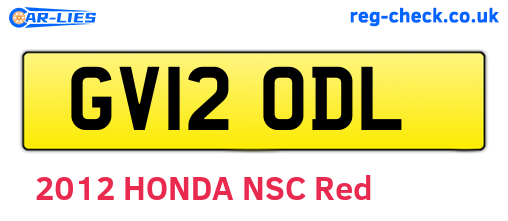 GV12ODL are the vehicle registration plates.
