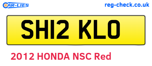 SH12KLO are the vehicle registration plates.