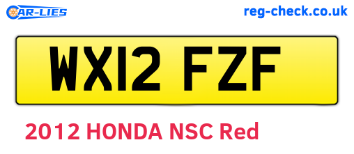 WX12FZF are the vehicle registration plates.