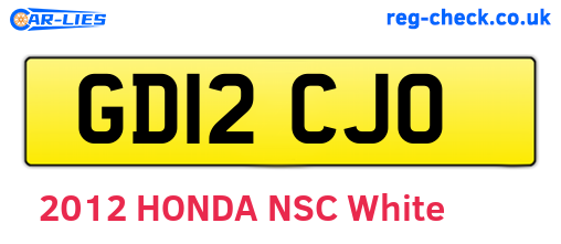 GD12CJO are the vehicle registration plates.