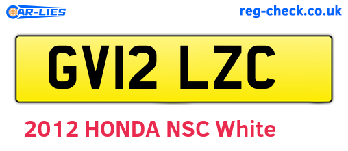 GV12LZC are the vehicle registration plates.