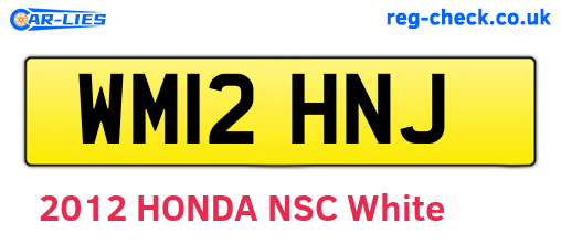 WM12HNJ are the vehicle registration plates.