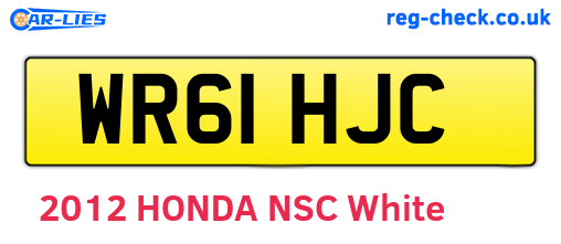WR61HJC are the vehicle registration plates.