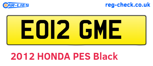 EO12GME are the vehicle registration plates.