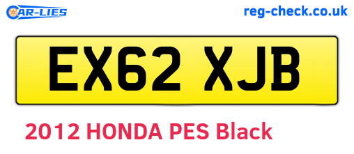 EX62XJB are the vehicle registration plates.