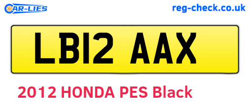 LB12AAX are the vehicle registration plates.