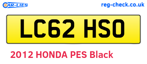 LC62HSO are the vehicle registration plates.