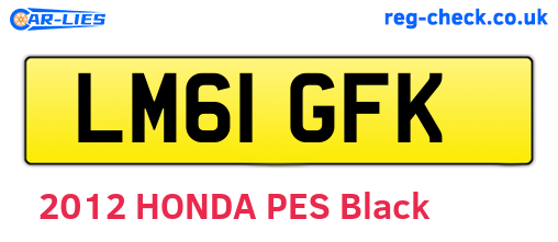 LM61GFK are the vehicle registration plates.