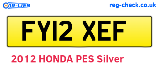 FY12XEF are the vehicle registration plates.