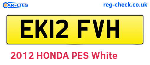 EK12FVH are the vehicle registration plates.