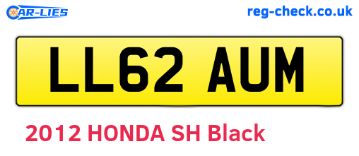 LL62AUM are the vehicle registration plates.