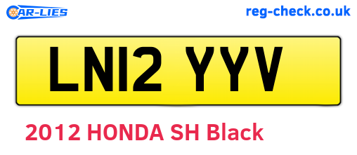 LN12YYV are the vehicle registration plates.