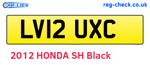 LV12UXC are the vehicle registration plates.