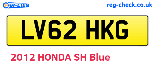 LV62HKG are the vehicle registration plates.