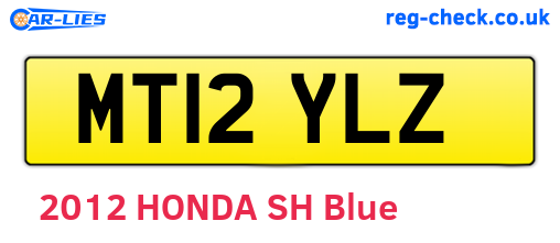 MT12YLZ are the vehicle registration plates.