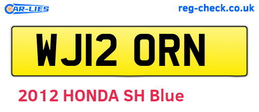 WJ12ORN are the vehicle registration plates.