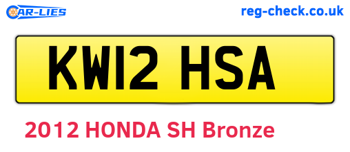 KW12HSA are the vehicle registration plates.
