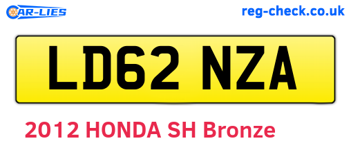 LD62NZA are the vehicle registration plates.