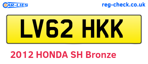 LV62HKK are the vehicle registration plates.