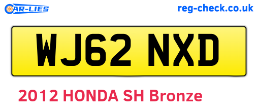 WJ62NXD are the vehicle registration plates.