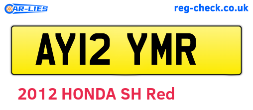 AY12YMR are the vehicle registration plates.