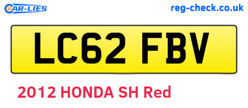 LC62FBV are the vehicle registration plates.