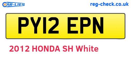 PY12EPN are the vehicle registration plates.