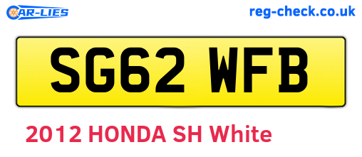 SG62WFB are the vehicle registration plates.