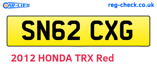 SN62CXG are the vehicle registration plates.