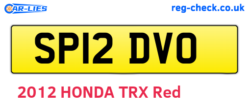 SP12DVO are the vehicle registration plates.