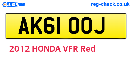 AK61OOJ are the vehicle registration plates.