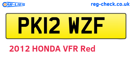 PK12WZF are the vehicle registration plates.