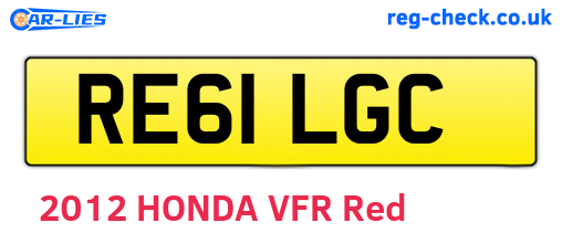 RE61LGC are the vehicle registration plates.