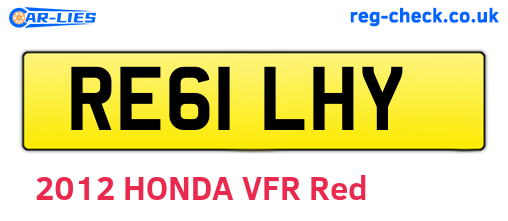 RE61LHY are the vehicle registration plates.