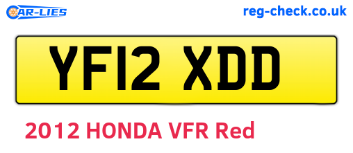 YF12XDD are the vehicle registration plates.